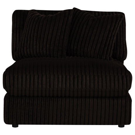 Blaine Chocolate Brown Upholstered Armless Chair from Coaster - Luna Furniture