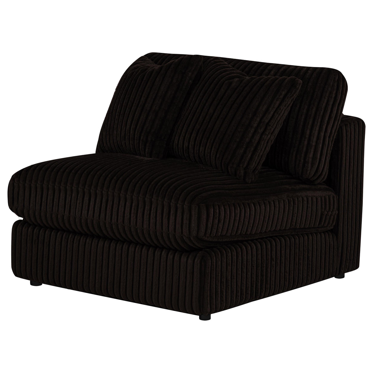Blaine Chocolate Brown Upholstered Armless Chair from Coaster - Luna Furniture