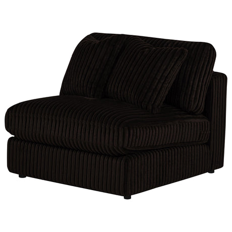 Blaine Chocolate Brown Upholstered Armless Chair from Coaster - Luna Furniture