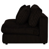Blaine Chocolate Brown Upholstered Armless Chair from Coaster - Luna Furniture