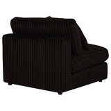Blaine Chocolate Brown Upholstered Armless Chair from Coaster - Luna Furniture