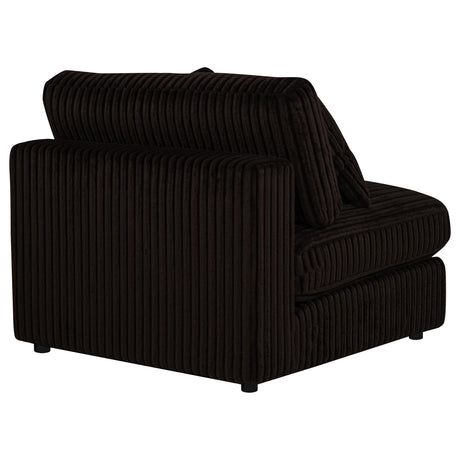 Blaine Chocolate Brown Upholstered Armless Chair from Coaster - Luna Furniture
