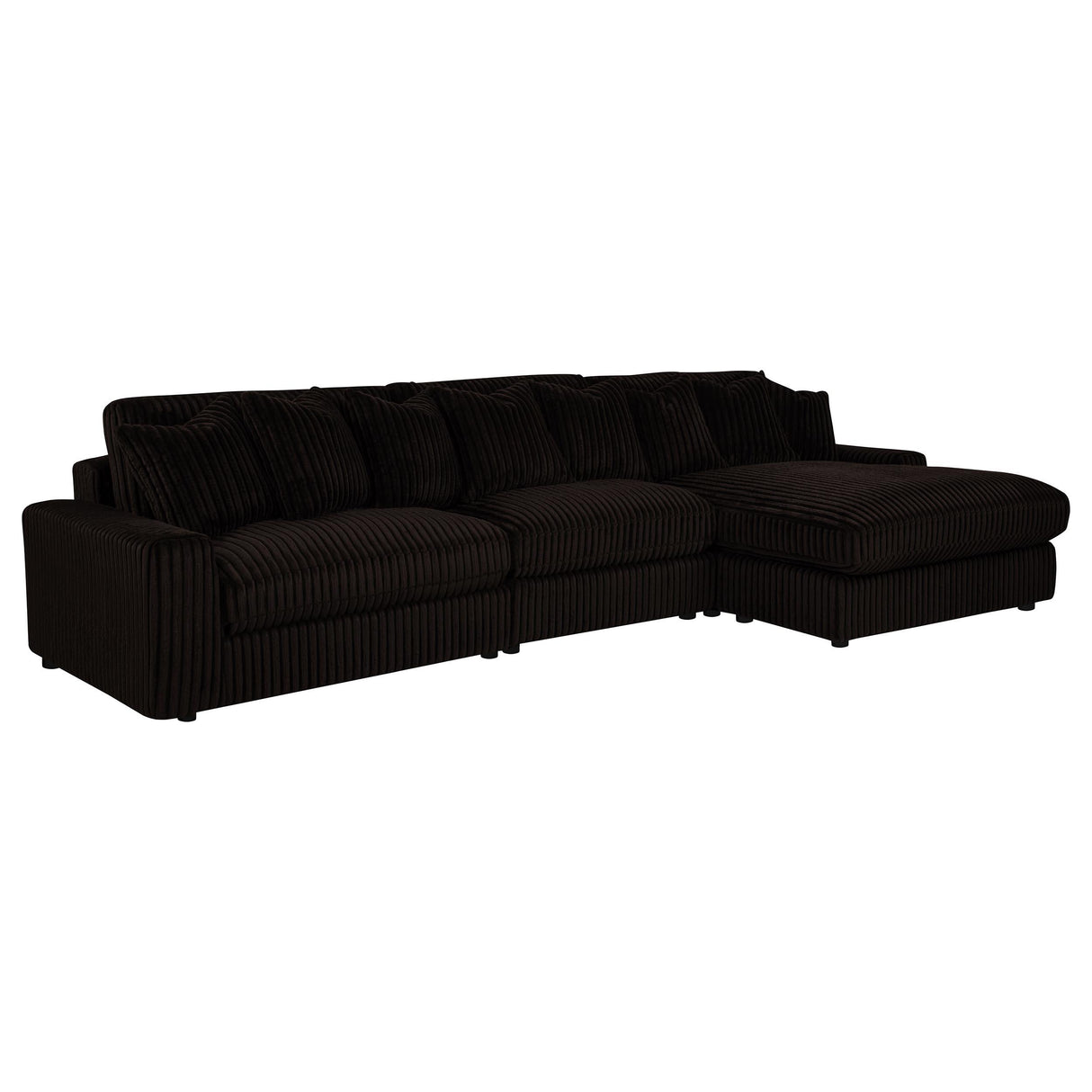 Blaine Chocolate Brown Upholstered Reversible Chaise Sectional Sofa from Coaster - Luna Furniture