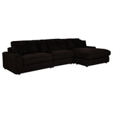 Blaine Chocolate Brown Upholstered Reversible Chaise Sectional Sofa from Coaster - Luna Furniture