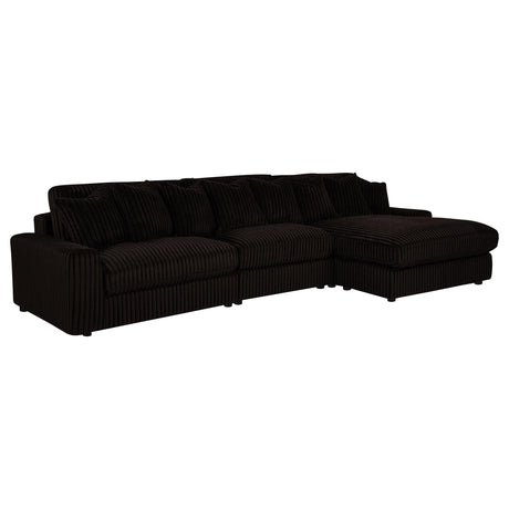 Blaine Chocolate Brown Upholstered Reversible Chaise Sectional Sofa from Coaster - Luna Furniture