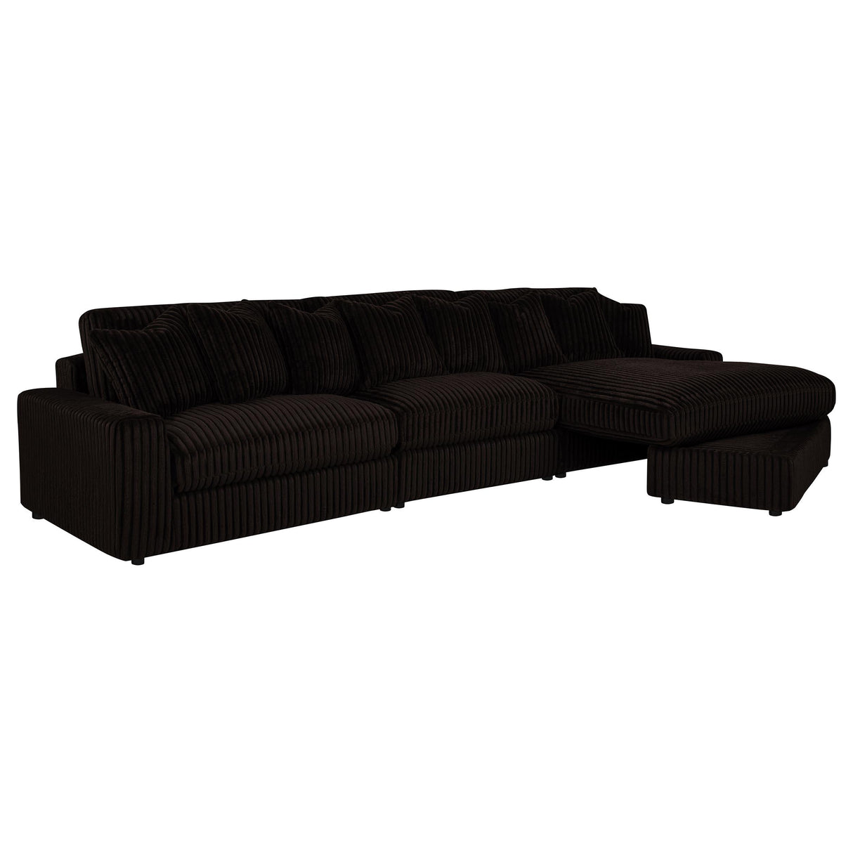 Blaine Chocolate Brown Upholstered Reversible Chaise Sectional Sofa from Coaster - Luna Furniture