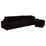 Blaine Chocolate Brown Upholstered Reversible Chaise Sectional Sofa from Coaster - Luna Furniture