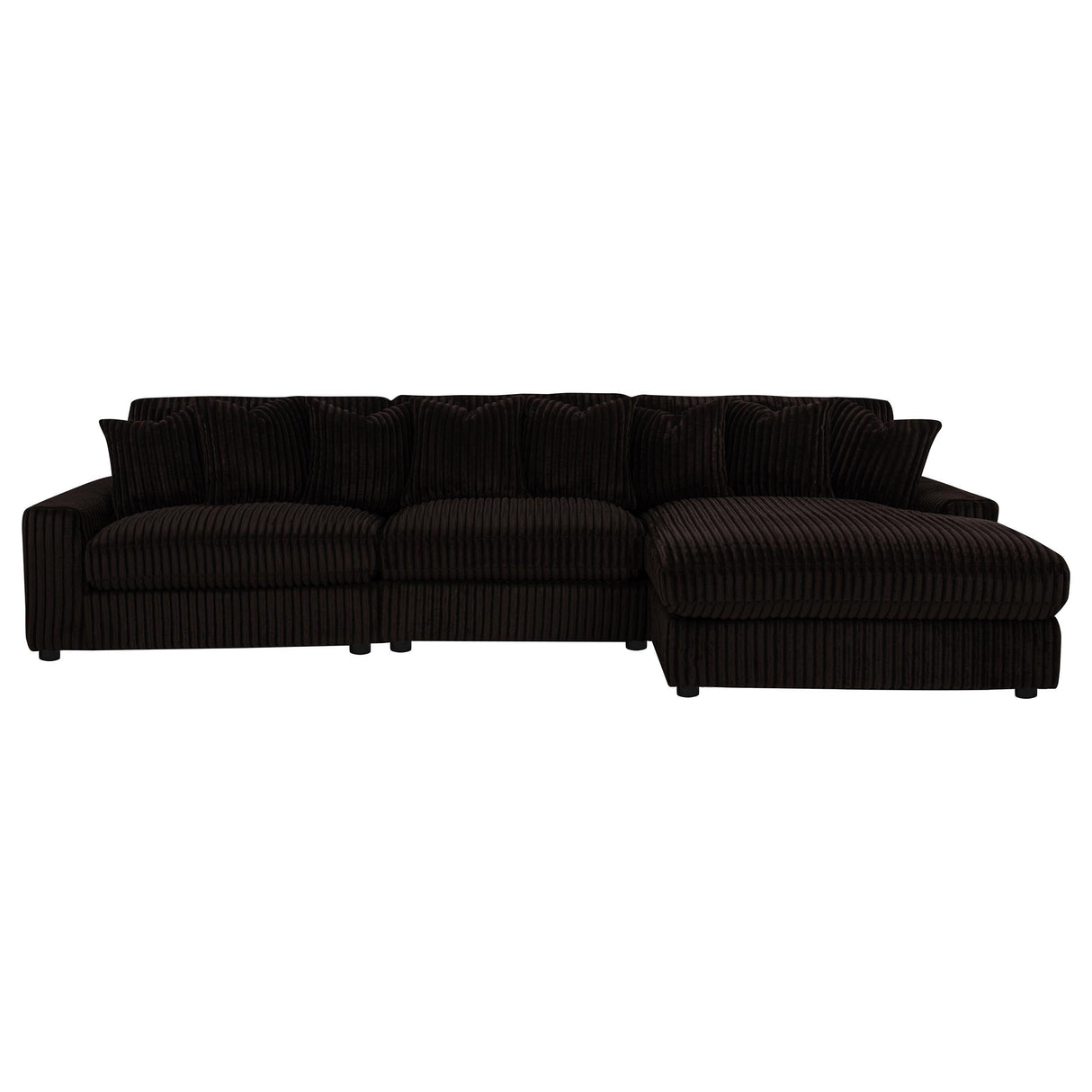 Blaine Chocolate Brown Upholstered Reversible Chaise Sectional Sofa from Coaster - Luna Furniture