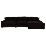 Blaine Chocolate Brown Upholstered Reversible Chaise Sectional Sofa from Coaster - Luna Furniture
