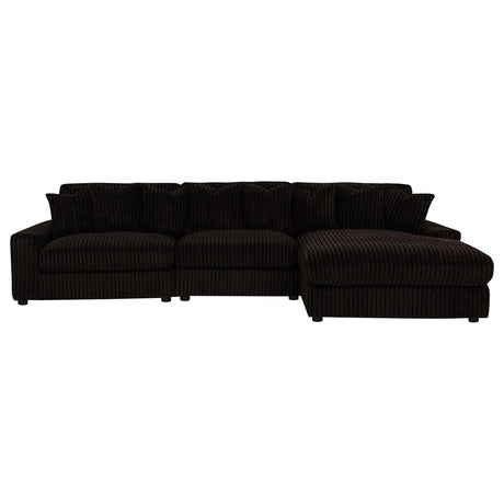 Blaine Chocolate Brown Upholstered Reversible Chaise Sectional Sofa from Coaster - Luna Furniture