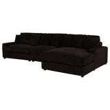 Blaine Chocolate Brown Upholstered Reversible Chaise Sectional Sofa from Coaster - Luna Furniture