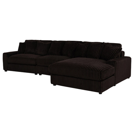 Blaine Chocolate Brown Upholstered Reversible Chaise Sectional Sofa from Coaster - Luna Furniture