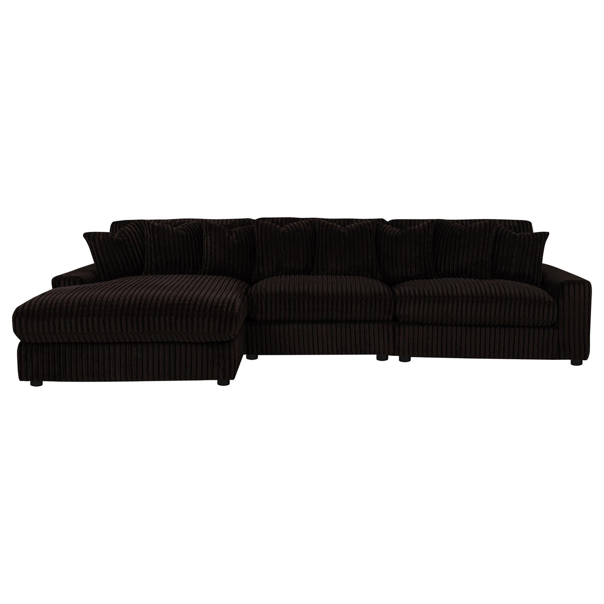 Blaine Chocolate Brown Upholstered Reversible Chaise Sectional Sofa from Coaster - Luna Furniture