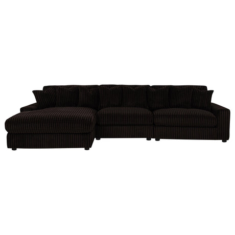 Blaine Chocolate Brown Upholstered Reversible Chaise Sectional Sofa from Coaster - Luna Furniture