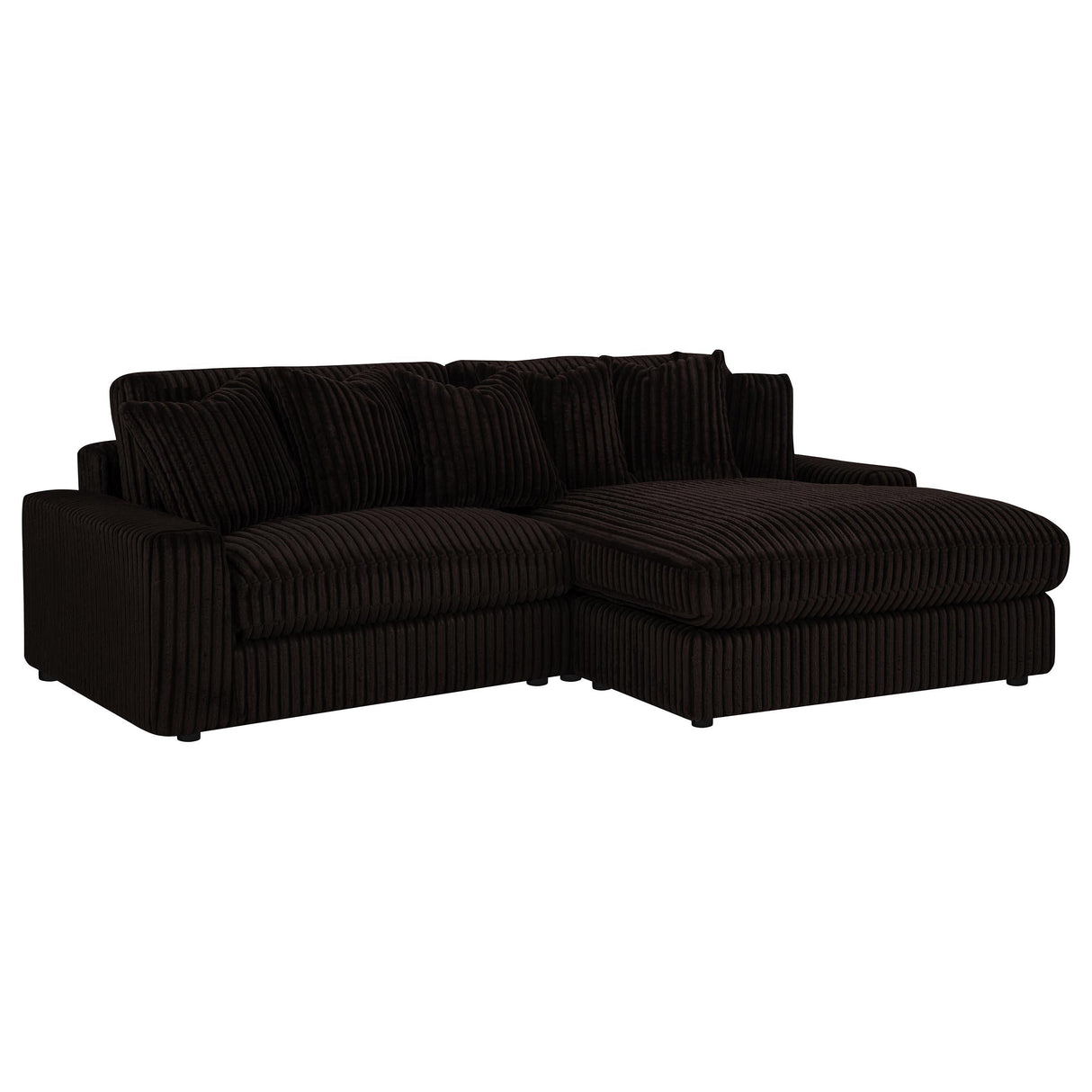 Blaine Chocolate Brown Upholstered Reversible Chaise Sectional Sofa from Coaster - Luna Furniture