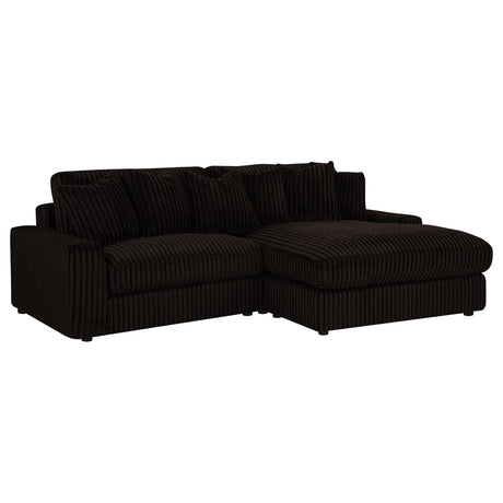 Blaine Chocolate Brown Upholstered Reversible Chaise Sectional Sofa from Coaster - Luna Furniture