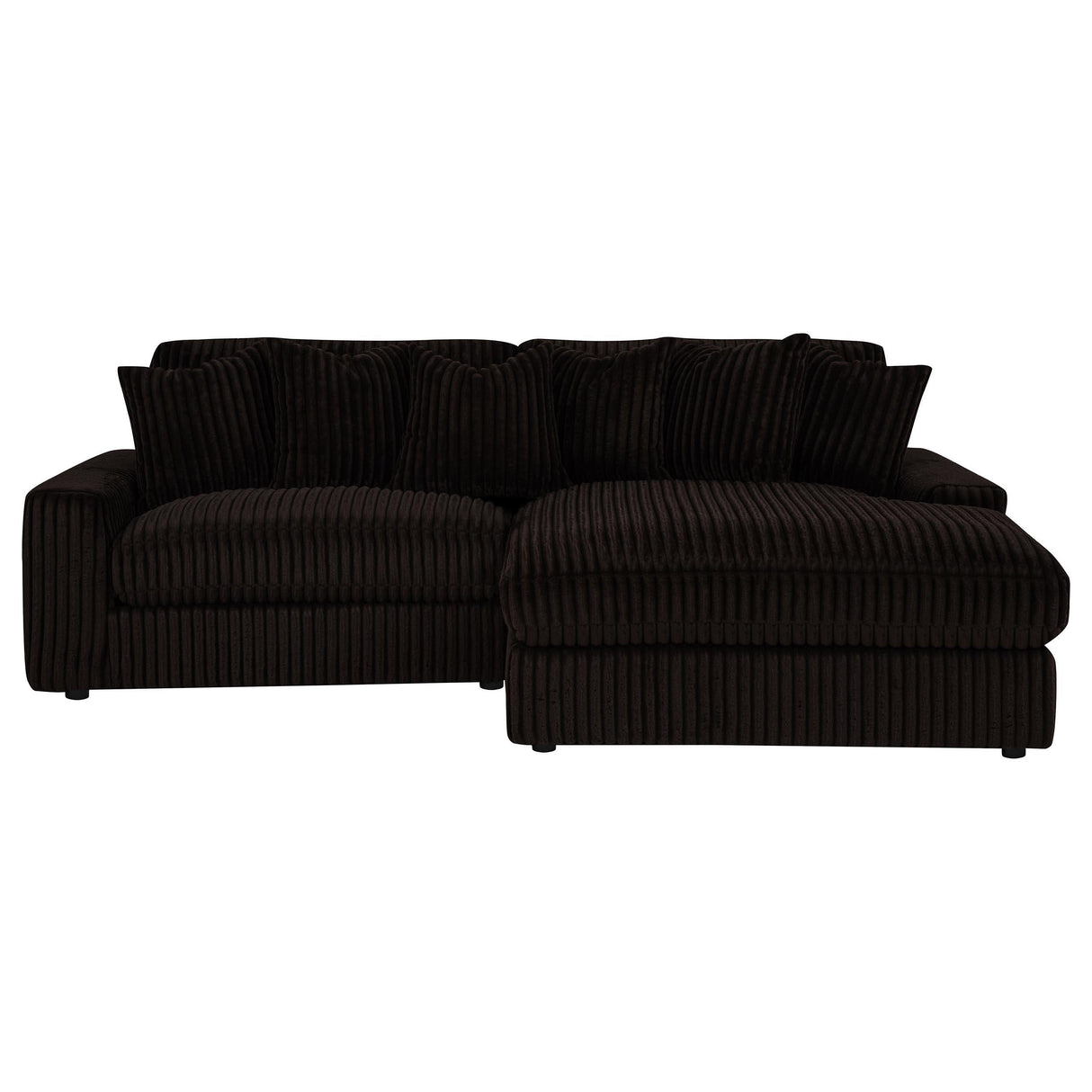 Blaine Chocolate Brown Upholstered Reversible Chaise Sectional Sofa from Coaster - Luna Furniture