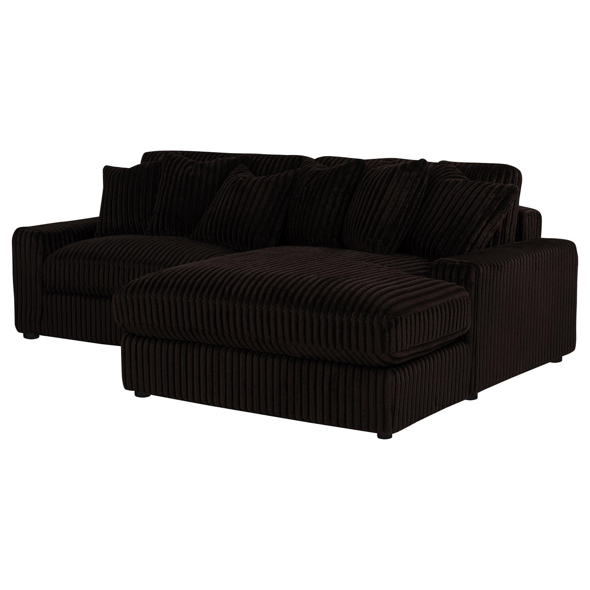 Blaine Chocolate Brown Upholstered Reversible Chaise Sectional Sofa from Coaster - Luna Furniture