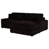 Blaine Chocolate Brown Upholstered Reversible Chaise Sectional Sofa from Coaster - Luna Furniture