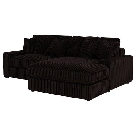 Blaine Chocolate Brown Upholstered Reversible Chaise Sectional Sofa from Coaster - Luna Furniture