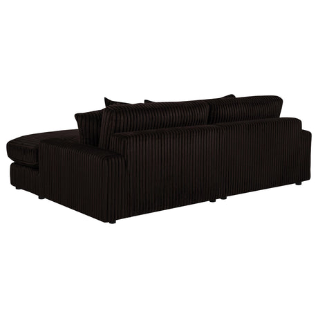 Blaine Chocolate Brown Upholstered Reversible Chaise Sectional Sofa from Coaster - Luna Furniture