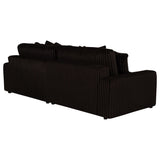 Blaine Chocolate Brown Upholstered Reversible Chaise Sectional Sofa from Coaster - Luna Furniture