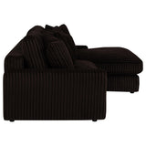 Blaine Chocolate Brown Upholstered Reversible Chaise Sectional Sofa from Coaster - Luna Furniture