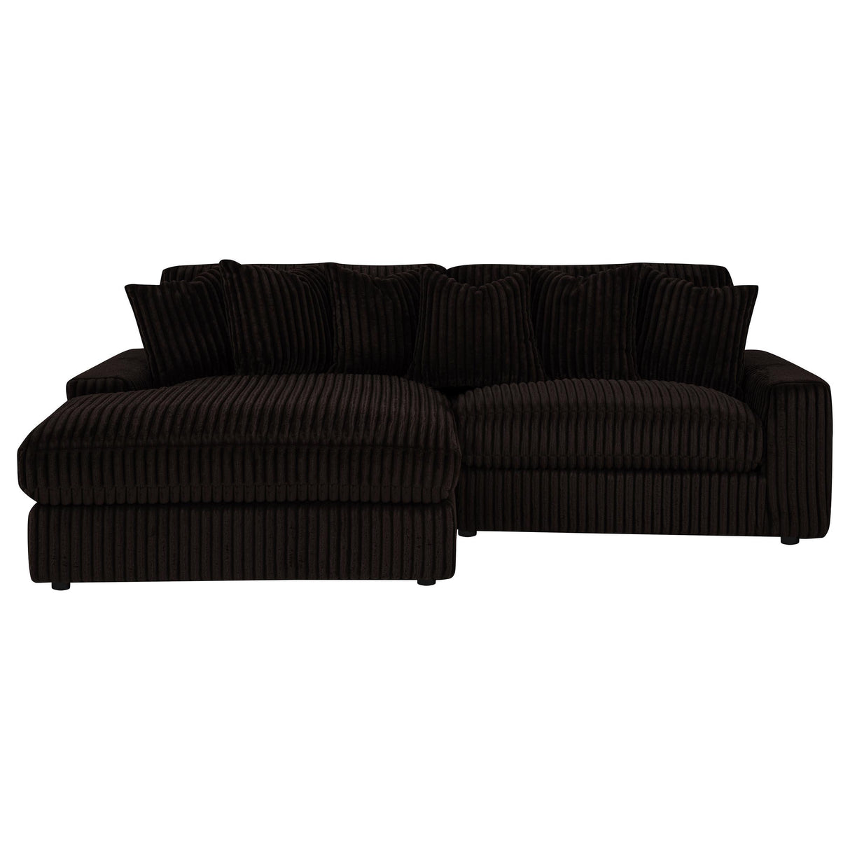 Blaine Chocolate Brown Upholstered Reversible Chaise Sectional Sofa from Coaster - Luna Furniture