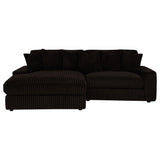 Blaine Chocolate Brown Upholstered Reversible Chaise Sectional Sofa from Coaster - Luna Furniture
