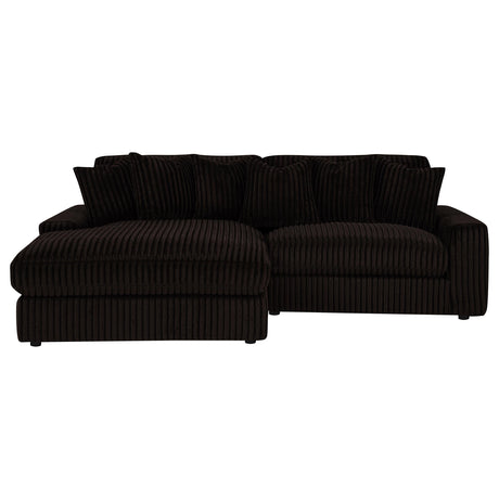 Blaine Chocolate Brown Upholstered Reversible Chaise Sectional Sofa from Coaster - Luna Furniture