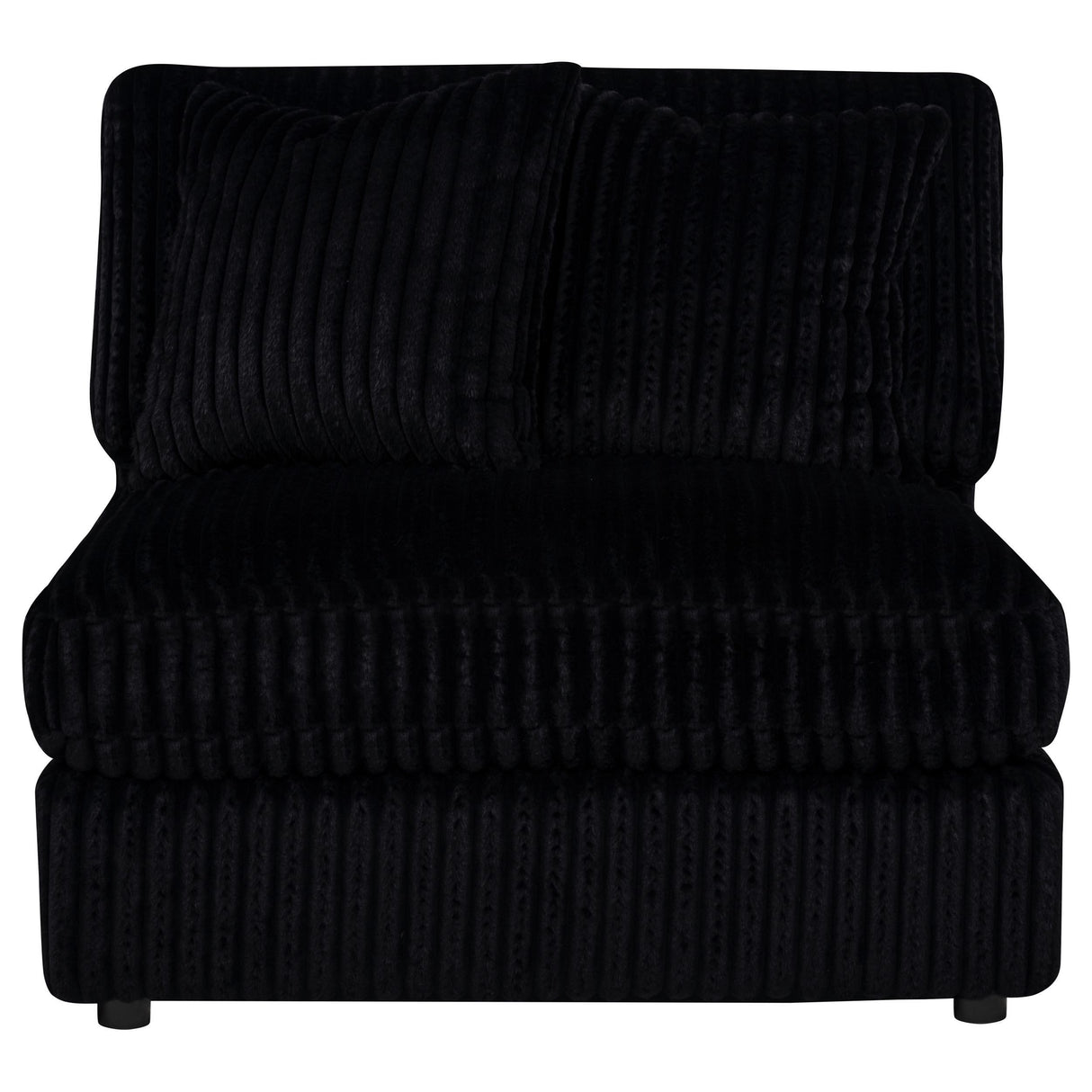 Blaine Black Upholstered Armless Chair from Coaster - Luna Furniture