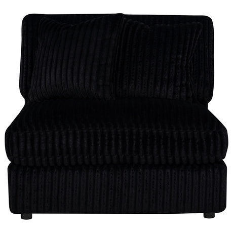Blaine Black Upholstered Armless Chair from Coaster - Luna Furniture