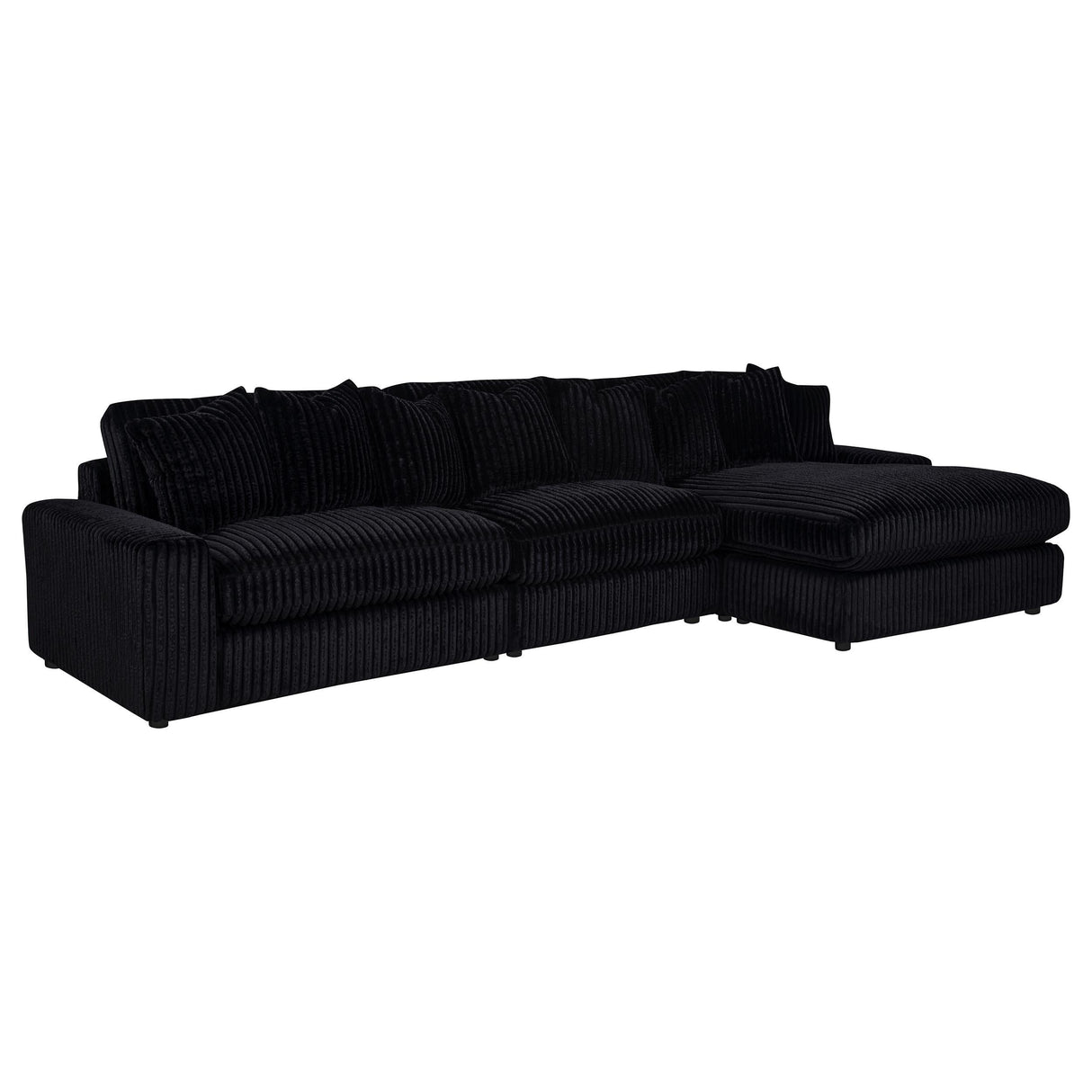 Blaine Black Upholstered Reversible Chaise Sectional Sofa from Coaster - Luna Furniture