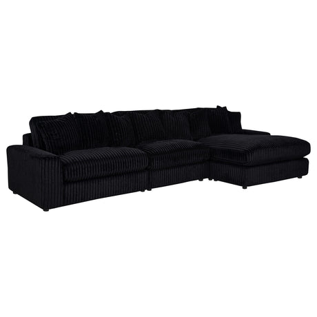 Blaine Black Upholstered Reversible Chaise Sectional Sofa from Coaster - Luna Furniture