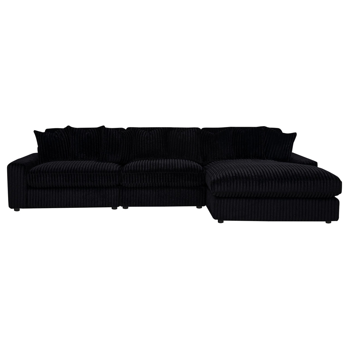 Blaine Black Upholstered Reversible Chaise Sectional Sofa from Coaster - Luna Furniture