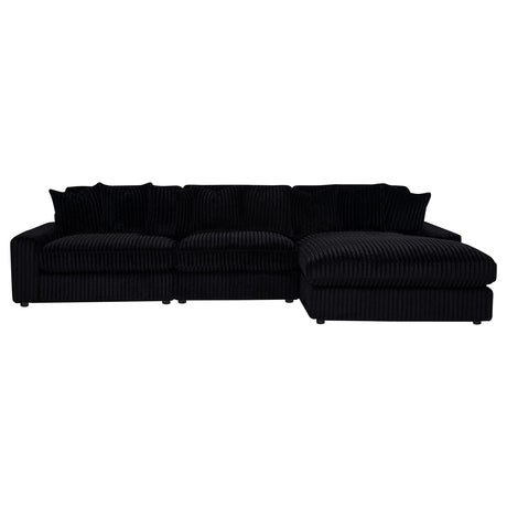 Blaine Black Upholstered Reversible Chaise Sectional Sofa from Coaster - Luna Furniture