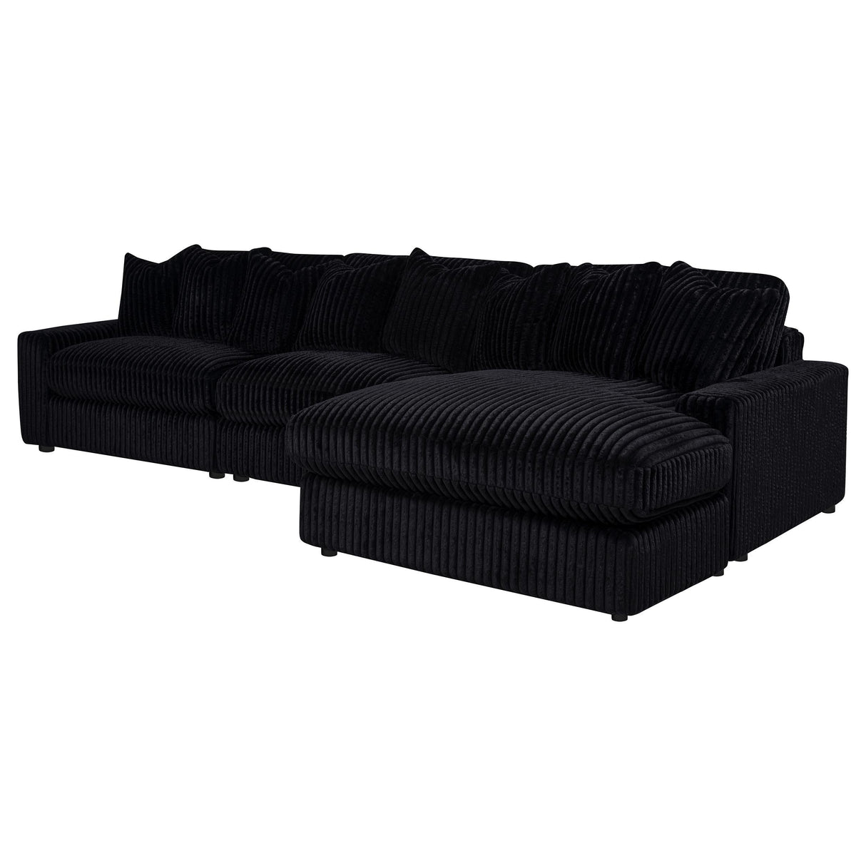 Blaine Black Upholstered Reversible Chaise Sectional Sofa from Coaster - Luna Furniture