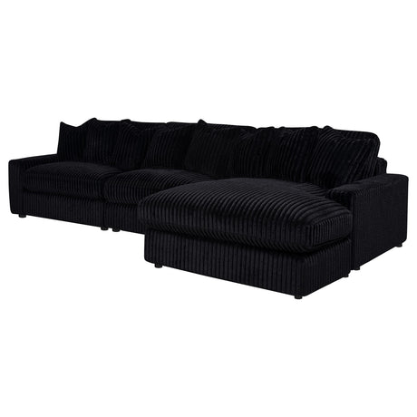 Blaine Black Upholstered Reversible Chaise Sectional Sofa from Coaster - Luna Furniture