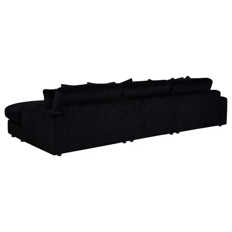Blaine Black Upholstered Reversible Chaise Sectional Sofa from Coaster - Luna Furniture