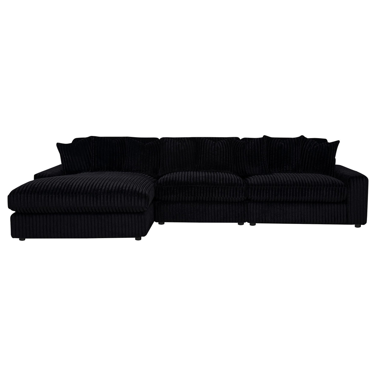 Blaine Black Upholstered Reversible Chaise Sectional Sofa from Coaster - Luna Furniture
