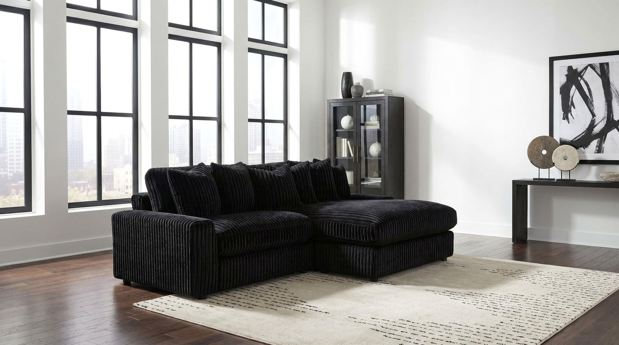 Blaine Black Upholstered Reversible Chaise Sectional Sofa from Coaster - Luna Furniture
