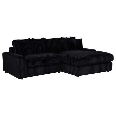 Blaine Black Upholstered Reversible Chaise Sectional Sofa from Coaster - Luna Furniture
