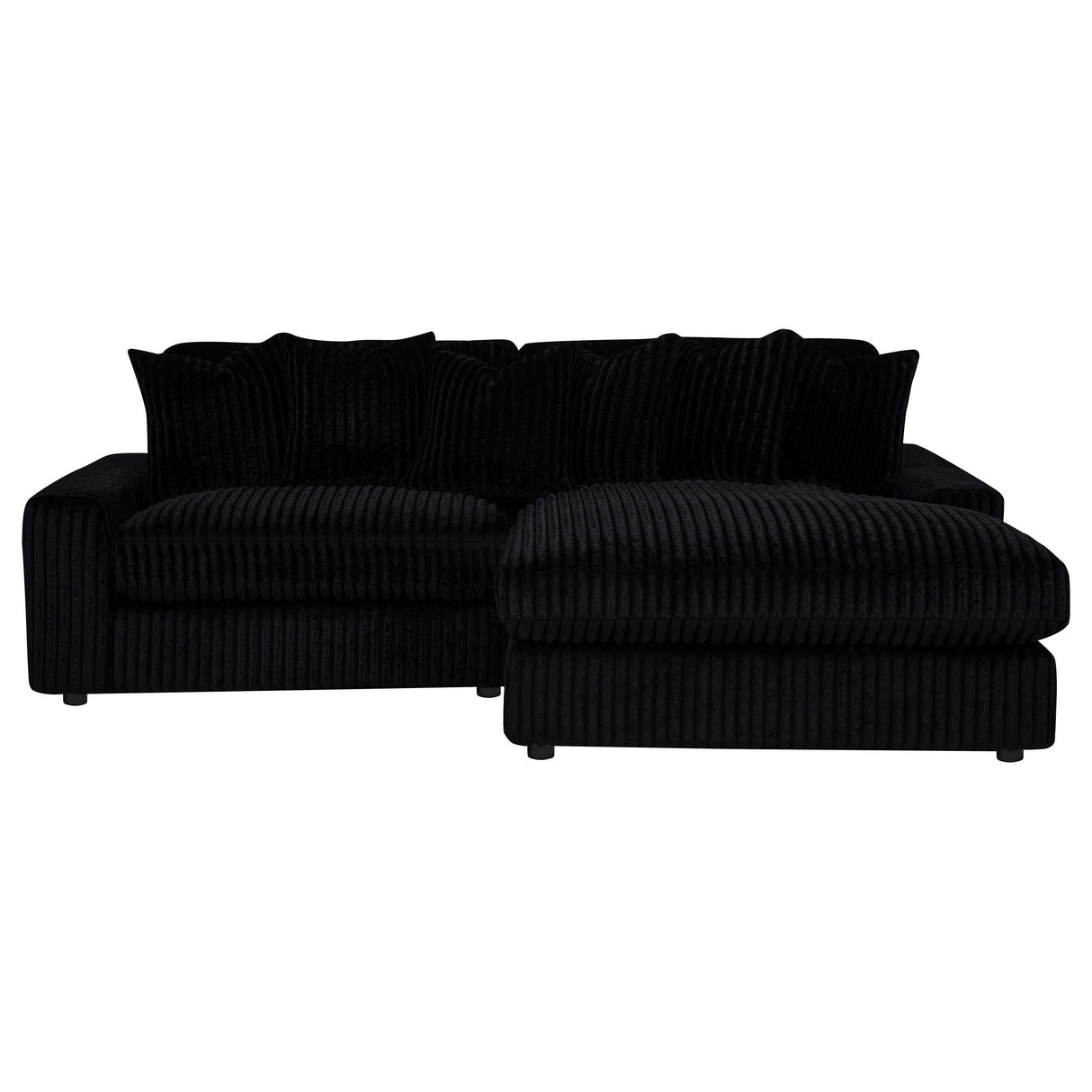 Blaine Black Upholstered Reversible Chaise Sectional Sofa from Coaster - Luna Furniture