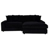 Blaine Black Upholstered Reversible Chaise Sectional Sofa from Coaster - Luna Furniture