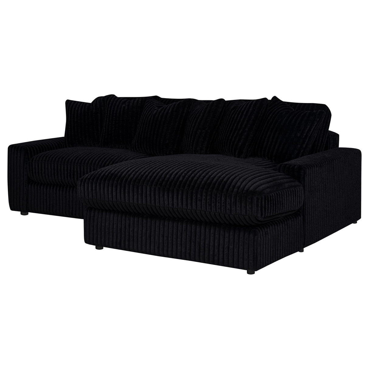 Blaine Black Upholstered Reversible Chaise Sectional Sofa from Coaster - Luna Furniture