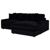 Blaine Black Upholstered Reversible Chaise Sectional Sofa from Coaster - Luna Furniture