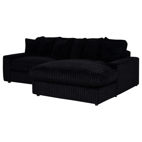 Blaine Black Upholstered Reversible Chaise Sectional Sofa from Coaster - Luna Furniture