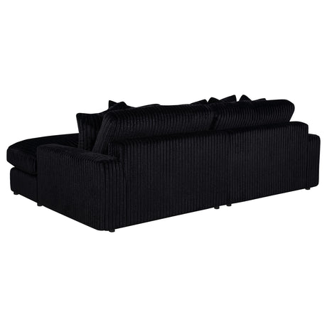 Blaine Black Upholstered Reversible Chaise Sectional Sofa from Coaster - Luna Furniture