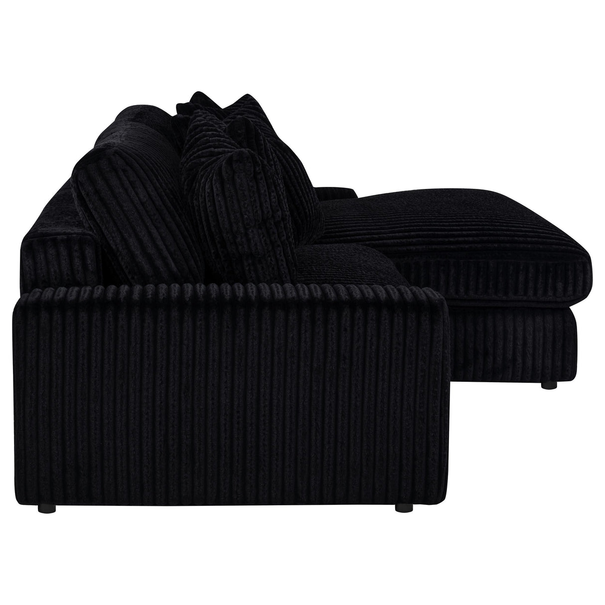 Blaine Black Upholstered Reversible Chaise Sectional Sofa from Coaster - Luna Furniture