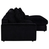 Blaine Black Upholstered Reversible Chaise Sectional Sofa from Coaster - Luna Furniture